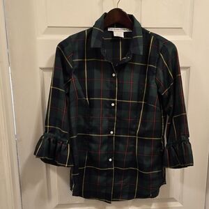 Gretchen Scott tartan blouse